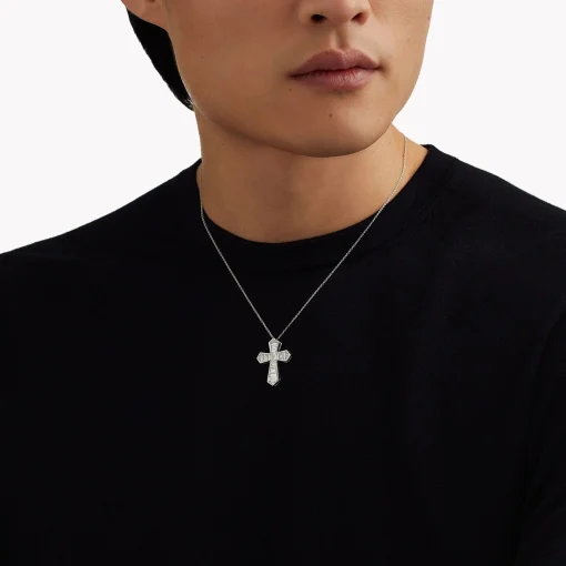 Graff Baguette Cut Diamond Cross Pendant^ Platinum|Classic Graff