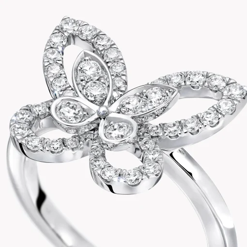 Graff Butterfly Silhouette Diamond Mini Ring^ White Gold|Butterfly