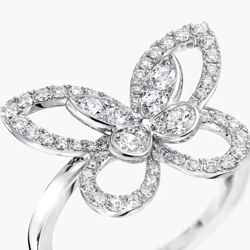 Graff Butterfly Silhouette Diamond Ring^ White Gold|Butterfly