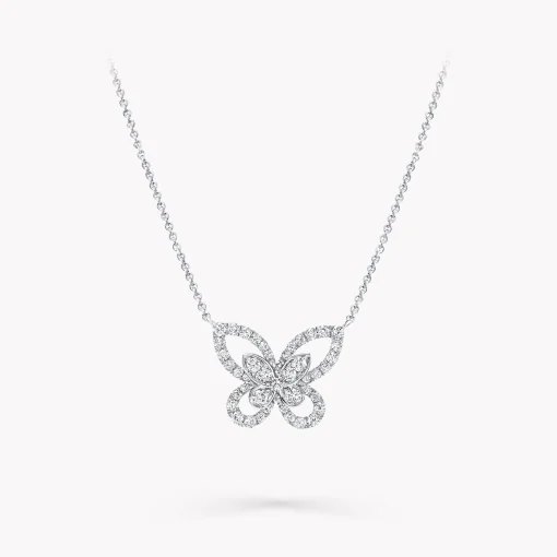 Graff Butterfly Silhouette Diamond Mini Pendant^ White Gold|Butterfly