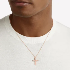 Graff Cross Pendant^ Rose Gold|Classic Graff