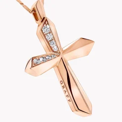 Graff Cross Pendant^ Rose Gold|Classic Graff