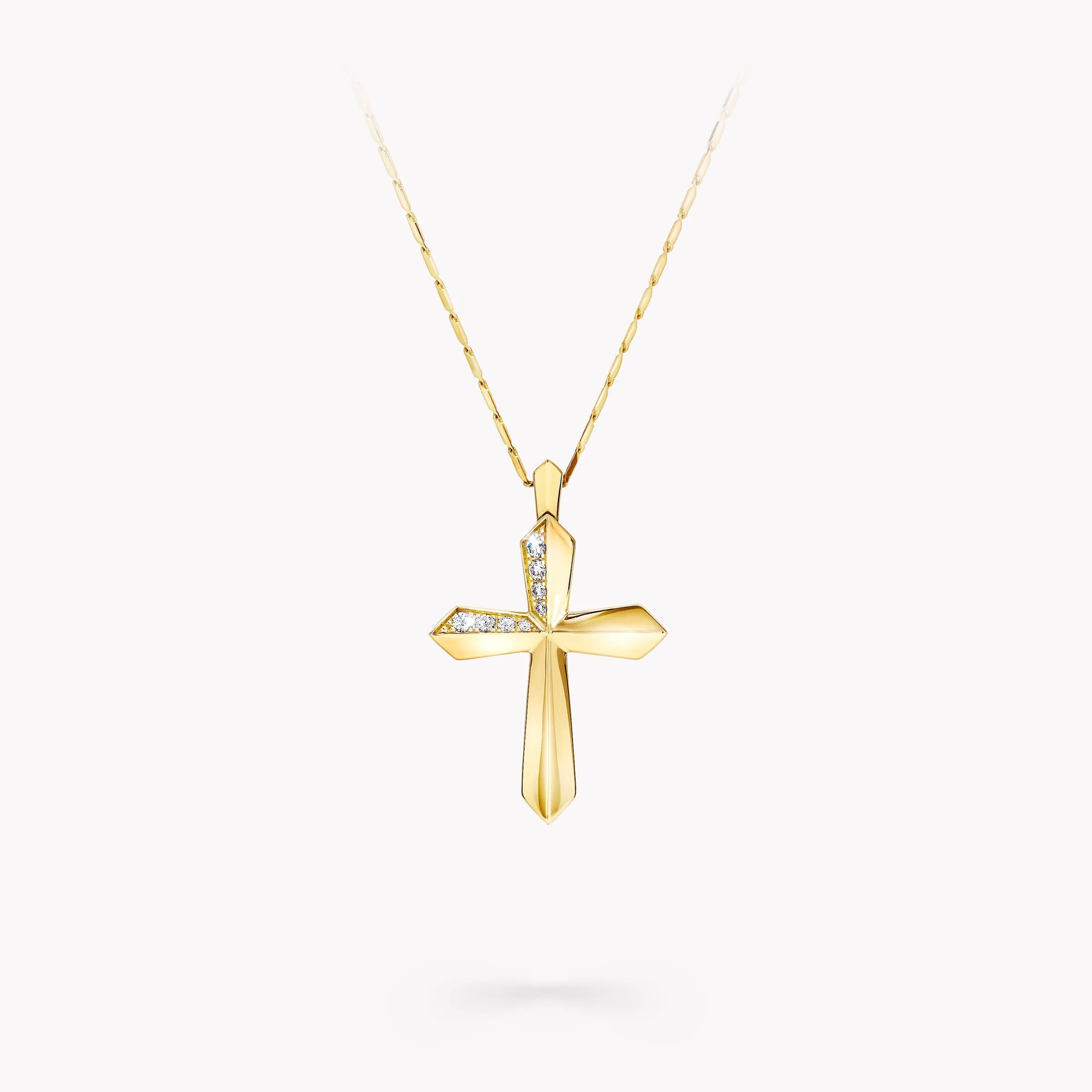 Graff Cross Pendant^ Yellow Gold|Classic Graff