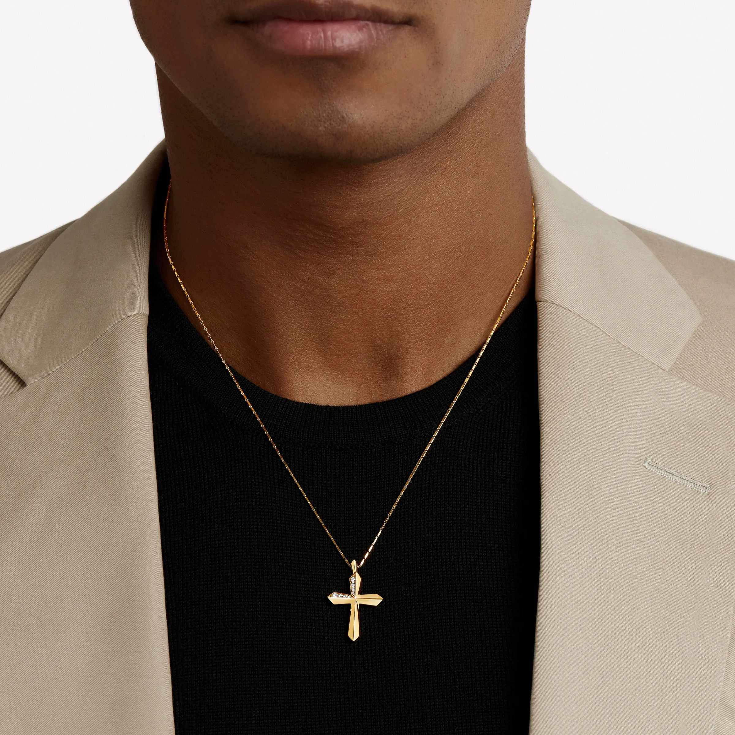 Graff Cross Pendant^ Yellow Gold|Classic Graff