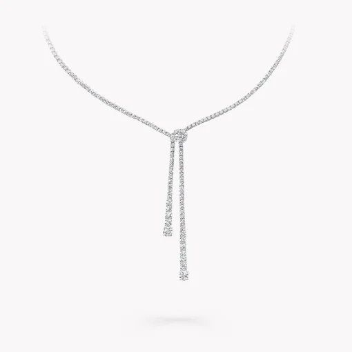 Graff Diamond Double Strand Knot Necklace^ Bridal Jewelry|White Diamond