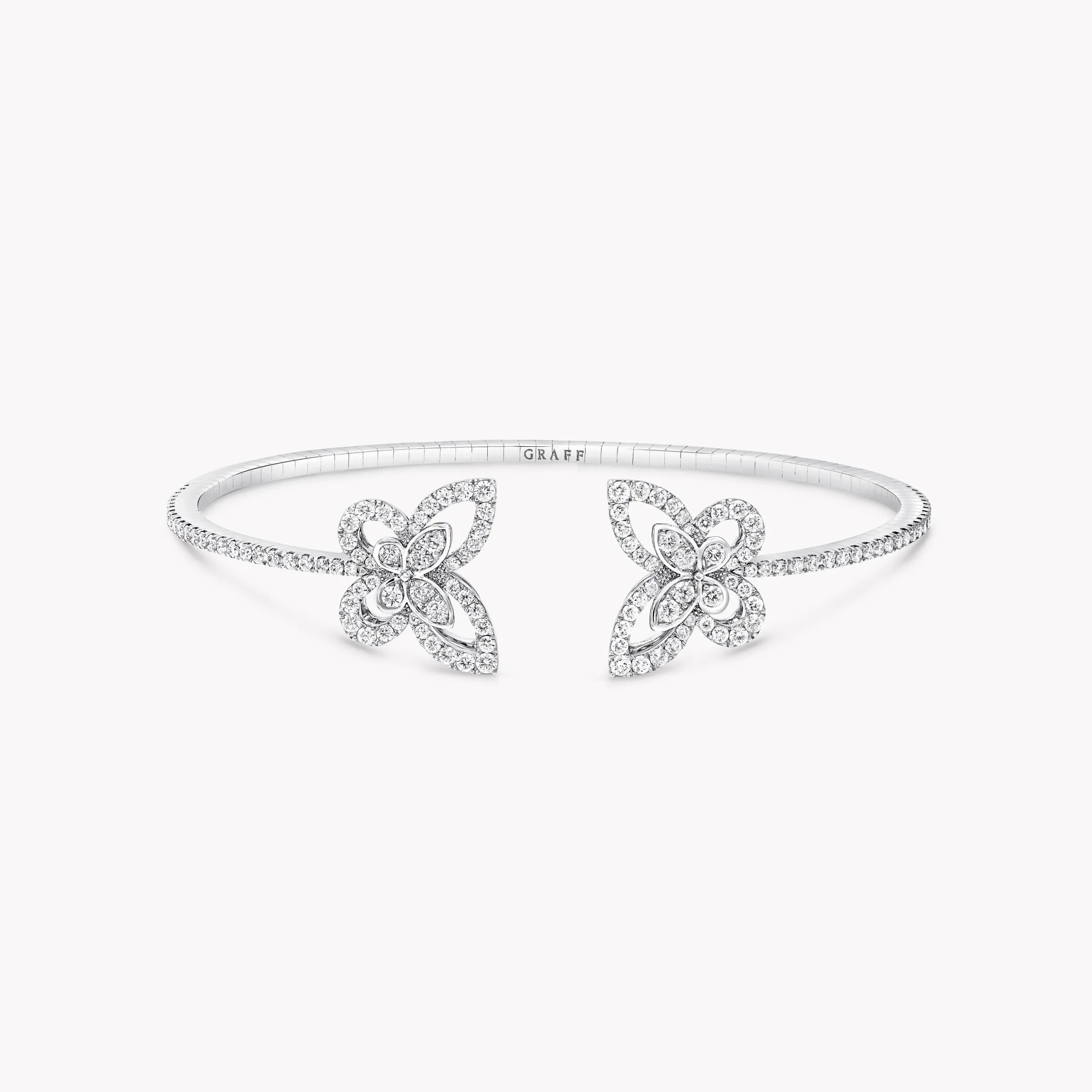 Graff Double Butterfly Silhouette Diamond Bangle^ White Gold|Butterfly