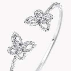 Graff Double Butterfly Silhouette Diamond Bangle^ White Gold|Butterfly
