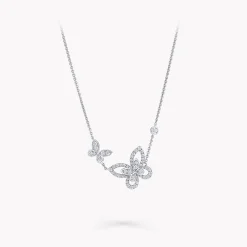 Graff Double Butterfly Silhouette Diamond Pendant^ White Gold|Necklaces & Pendants