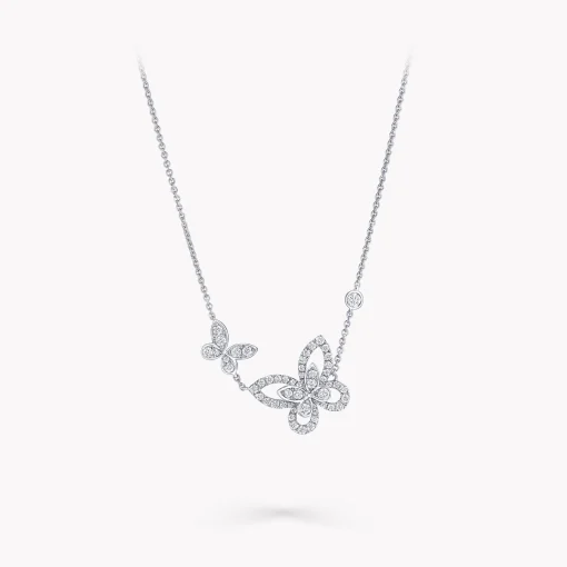Graff Double Butterfly Silhouette Diamond Pendant^ White Gold|Necklaces & Pendants