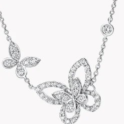 Graff Double Butterfly Silhouette Diamond Pendant^ White Gold|Necklaces & Pendants