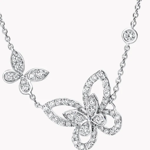Graff Double Butterfly Silhouette Diamond Pendant^ White Gold|Necklaces & Pendants