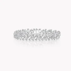 Graff Emerald Cut And Round Diamond Bracelet^ Bridal Jewelry|Platinum