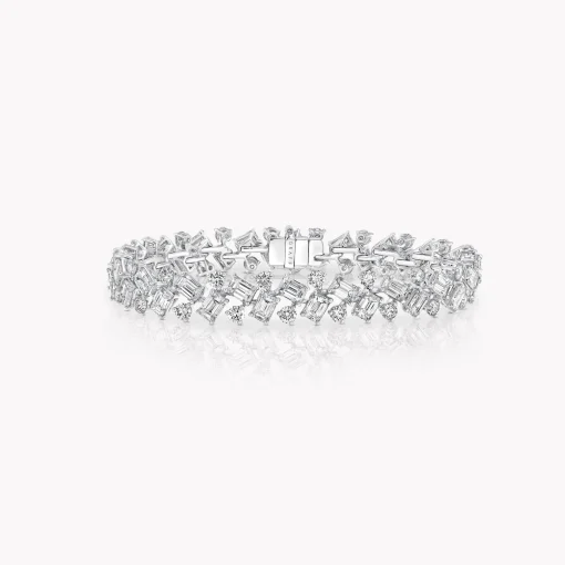 Graff Emerald Cut And Round Diamond Bracelet^ Bridal Jewelry|Platinum