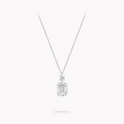 Graff Emerald Cut Diamond Pendant^ Bridal Jewelry|White Diamond