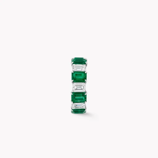 Graff Emerald Cut Emerald and Diamond Wedding Band^ Eternity Rings|For Her