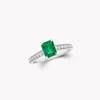 Graff Flame Emerald Cut Emerald and Diamond Engagement Ring^ Emerald|Flame