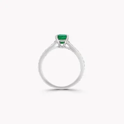 Graff Flame Emerald Cut Emerald and Diamond Engagement Ring^ Emerald|Flame