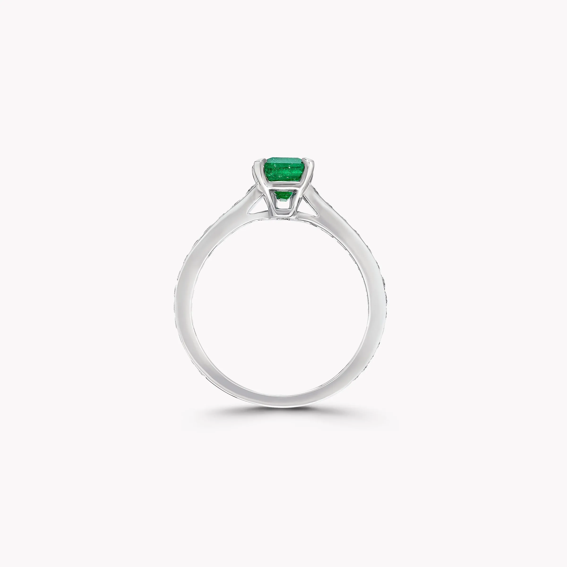 Graff Flame Emerald Cut Emerald and Diamond Engagement Ring^ Emerald|Flame