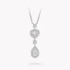 Graff Icon Heart and Pear Shape Diamond Drop Necklace^ White Gold|White Diamond