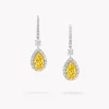 Graff Icon Pear Shape Yellow and White Diamond Earrings^ Bridal Jewelry|Yellow Diamond