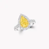 Graff Icon Pear Shape Yellow Diamond and White Diamond Engagement Ring^ Pear|Icon