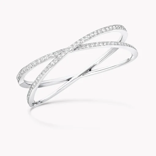Graff Kiss Pavé Diamond Bangle^ White Gold|Bracelets & Bangles