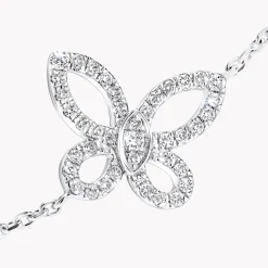 Graff Mini Butterfly Silhouette Diamond Bracelet^ White Gold|Butterfly