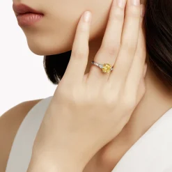 Graff Promise Cushion Cut Yellow Diamond Engagement Ring^ Promise|Cushion