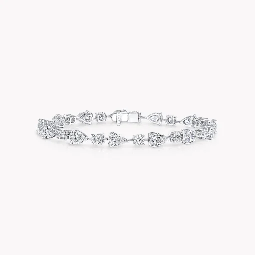Graff Round and Pear Shape Diamond Bracelet^ White Diamond|Classic Graff