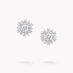 Graff Round Diamond Cluster Stud Earrings^ Bridal Jewelry|White Diamond
