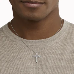 Graff Round Diamond Cross Medium Pendant^ White Gold|Classic Graff