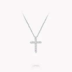 Graff Round Diamond Cross Small Pendant^ White Gold|Classic Graff