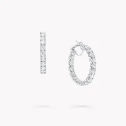 Graff Round Diamond Hoop Earrings^ Bridal Jewelry|White Diamond
