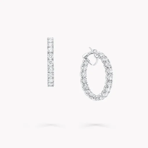 Graff Round Diamond Hoop Earrings^ Bridal Jewelry|White Diamond