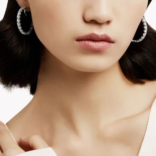 Graff Round Diamond Hoop Earrings^ Bridal Jewelry|White Diamond