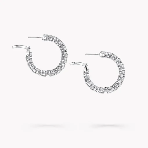 Graff Round Diamond Hoop Earrings^ Bridal Jewelry|White Diamond