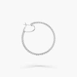 Graff Round Diamond Large Hoop Earrings^ Bridal Jewelry|White Gold