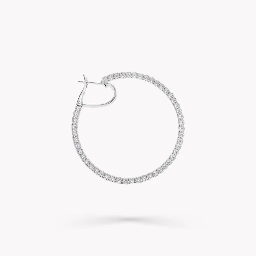 Graff Round Diamond Large Hoop Earrings^ Bridal Jewelry|White Gold