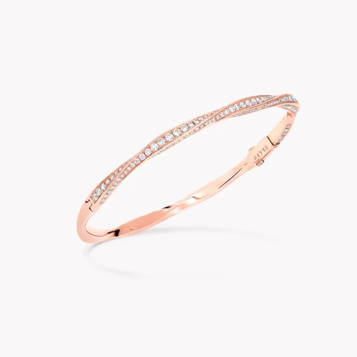 Graff Spiral Pavé Diamond Bangle^ Rose Gold|White Diamond