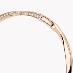 Graff Spiral Pavé Diamond Bangle^ Rose Gold|White Diamond