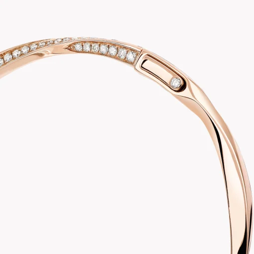 Graff Spiral Pavé Diamond Bangle^ Rose Gold|White Diamond