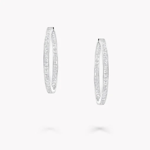 Graff Square Cut Diamond Hoop Earrings^ Bridal Jewelry|White Diamond