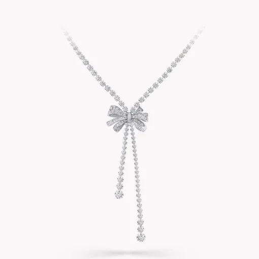 Graff Tilda’s Bow Double Strand Round Diamond Necklace^ Bridal Jewelry|White Diamond
