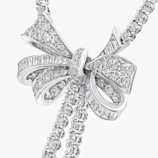 Graff Tilda’s Bow Double Strand Round Diamond Necklace^ Bridal Jewelry|White Diamond