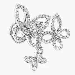 Graff Triple Butterfly Silhouette Diamond Earrings^ White Gold|Butterfly