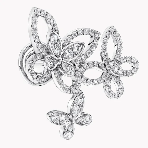 Graff Triple Butterfly Silhouette Diamond Earrings^ White Gold|Butterfly