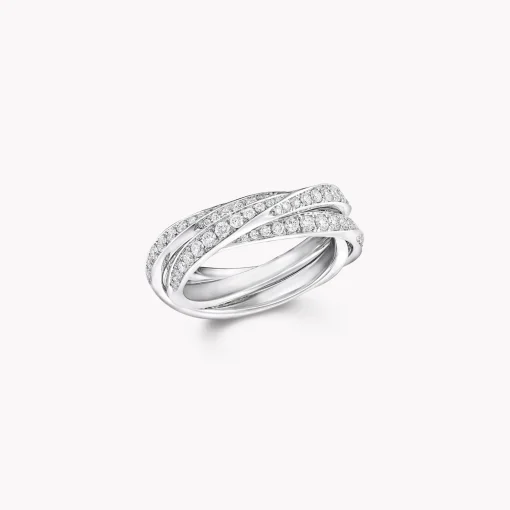Graff Triple Spiral Pavé Diamond Ring^ White Gold|Spiral