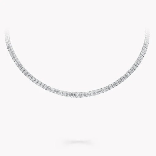 Graff White Emerald Diamond Graduated Line Necklace^ White Diamond|Classic Graff