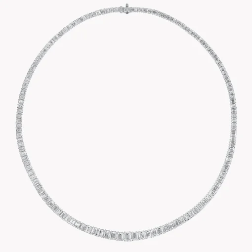 Graff White Emerald Diamond Graduated Line Necklace^ White Diamond|Classic Graff