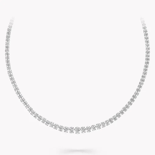Graff White Oval Diamond Graduated Line Necklace^ Bridal Jewelry|White Diamond